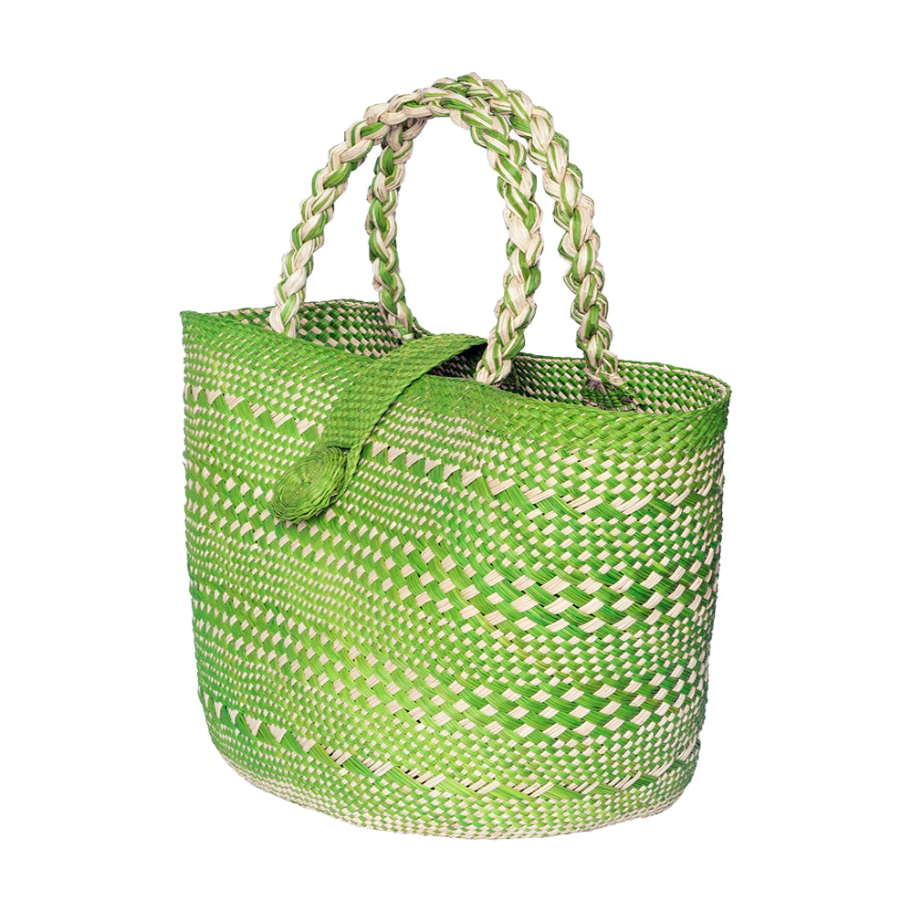 Straw hand tote Emerald Beauty