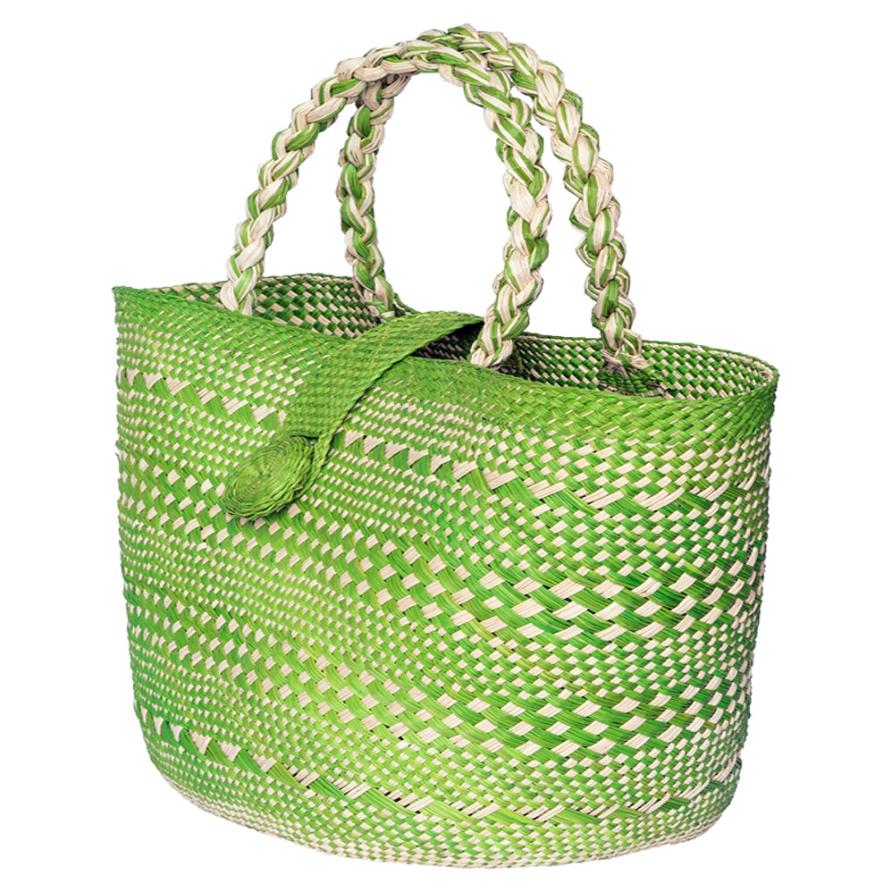 Straw hand tote Emerald Beauty