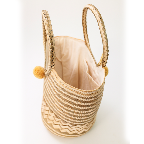 Alibaba Round Bamboo Bag Gold Waves – Claudia Botero