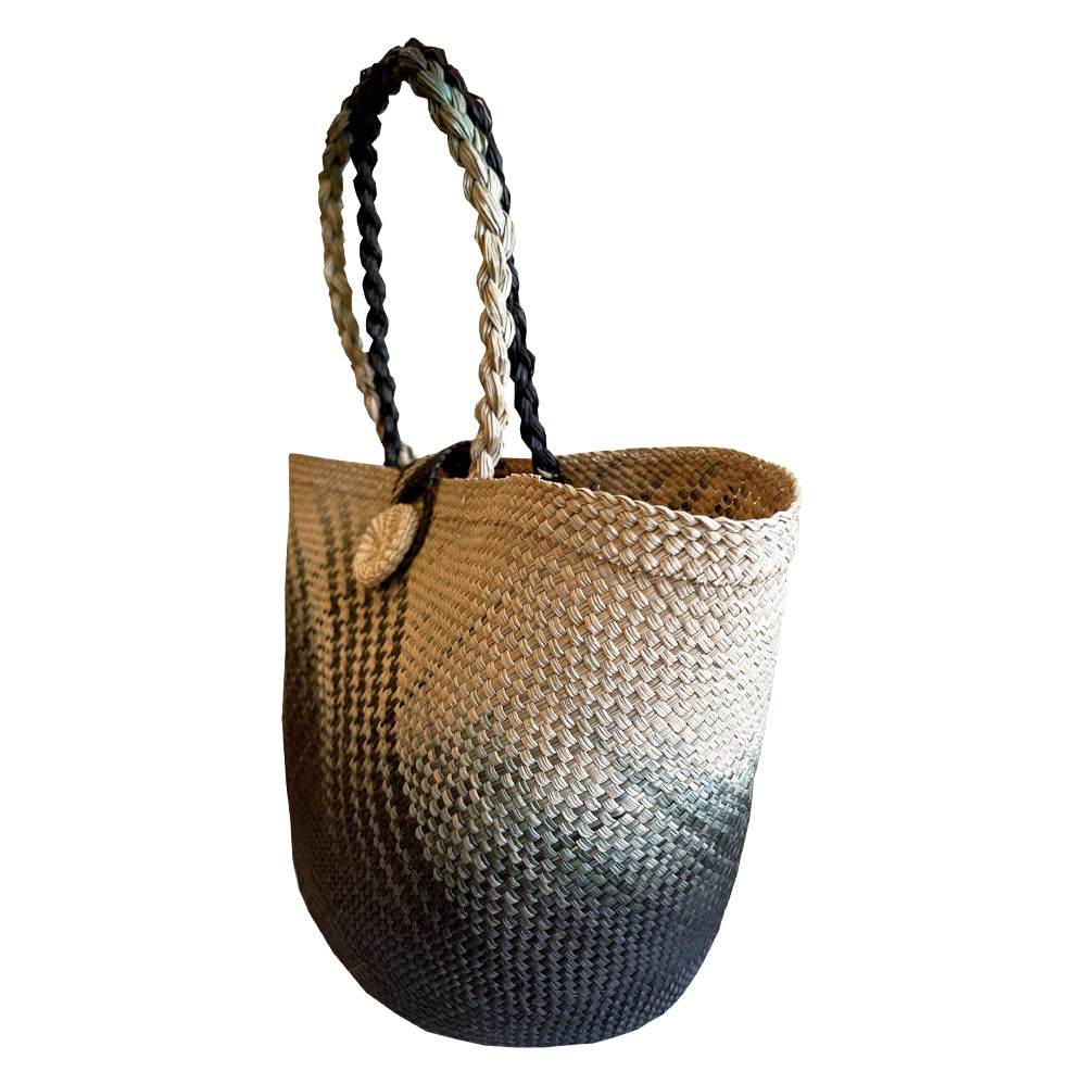 Straw hand tote Aqua
