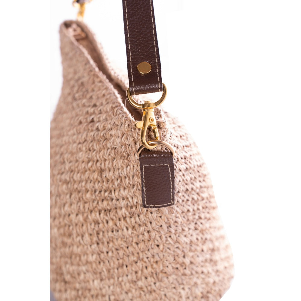 Fique Palm Cross-Body Bat with Double Leather Straps