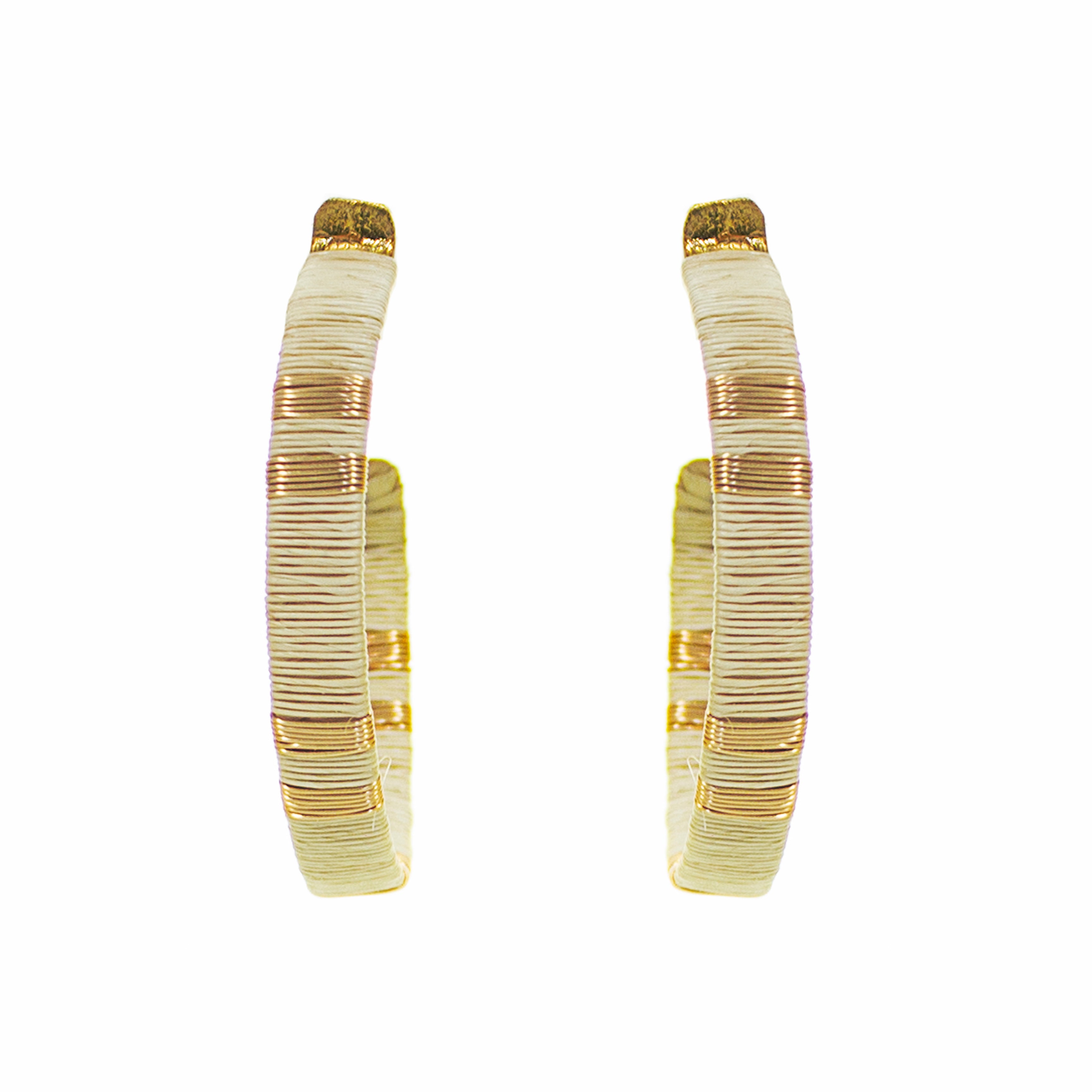 Hoop earrings Ivory Gold