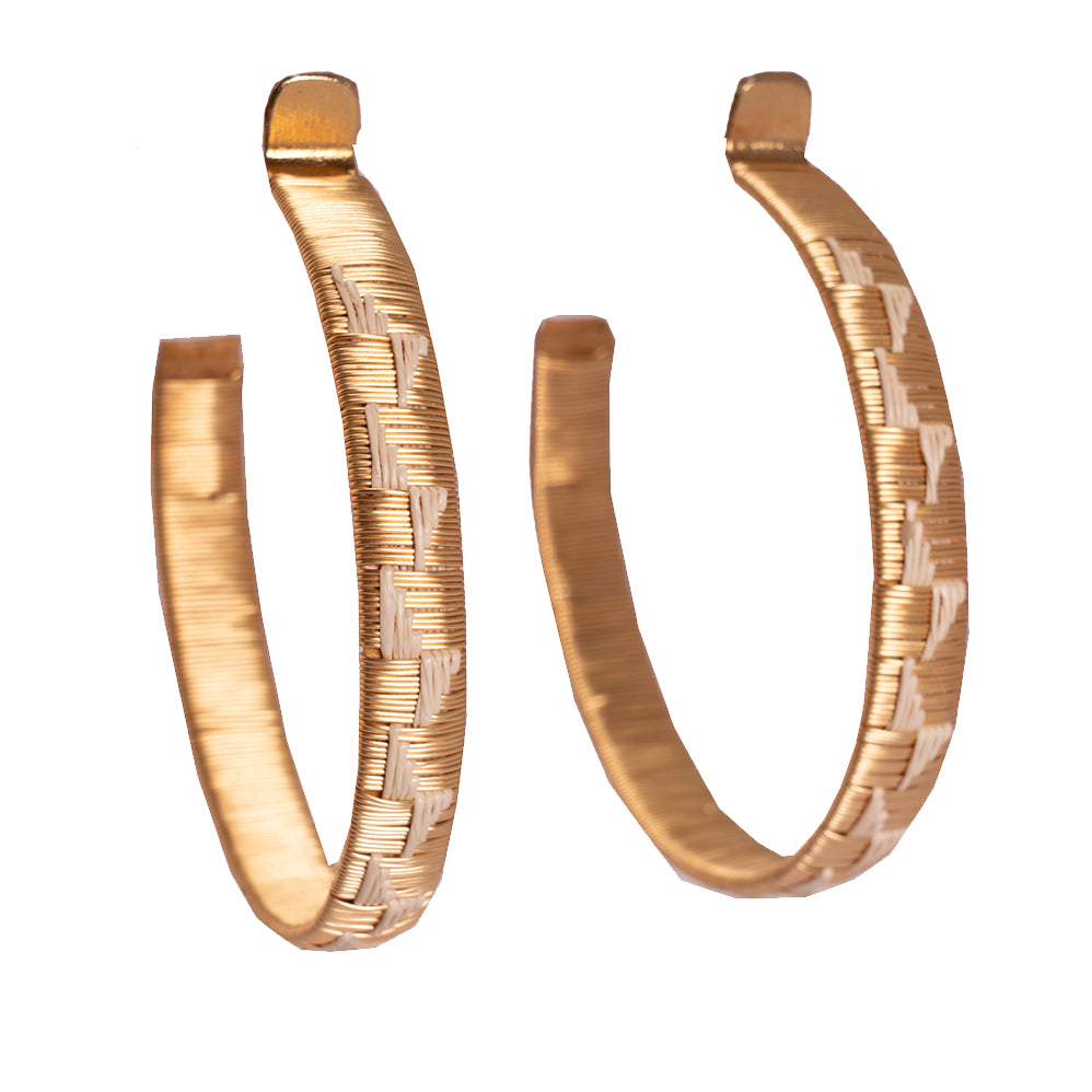 Gold Hoop Earrings Beige