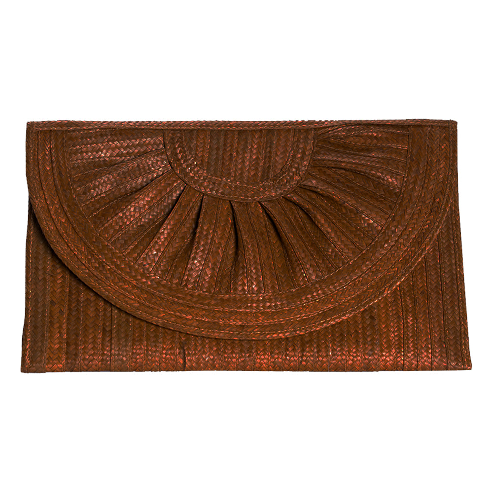 Squared Moon Clutch Brown
